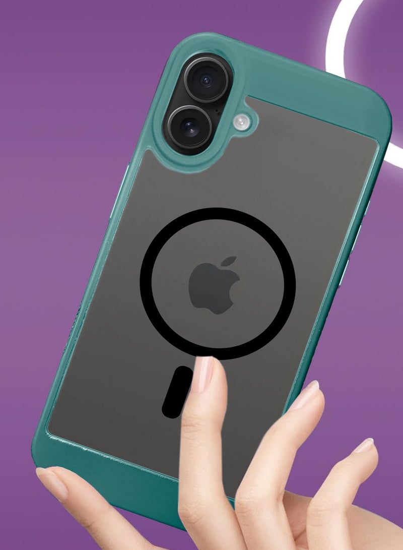 Wtech Apple iPhone 16 Plus 2024 Magsafe Hybrid TPU Silicone Slim Case Cover - Dark Green - Image 4