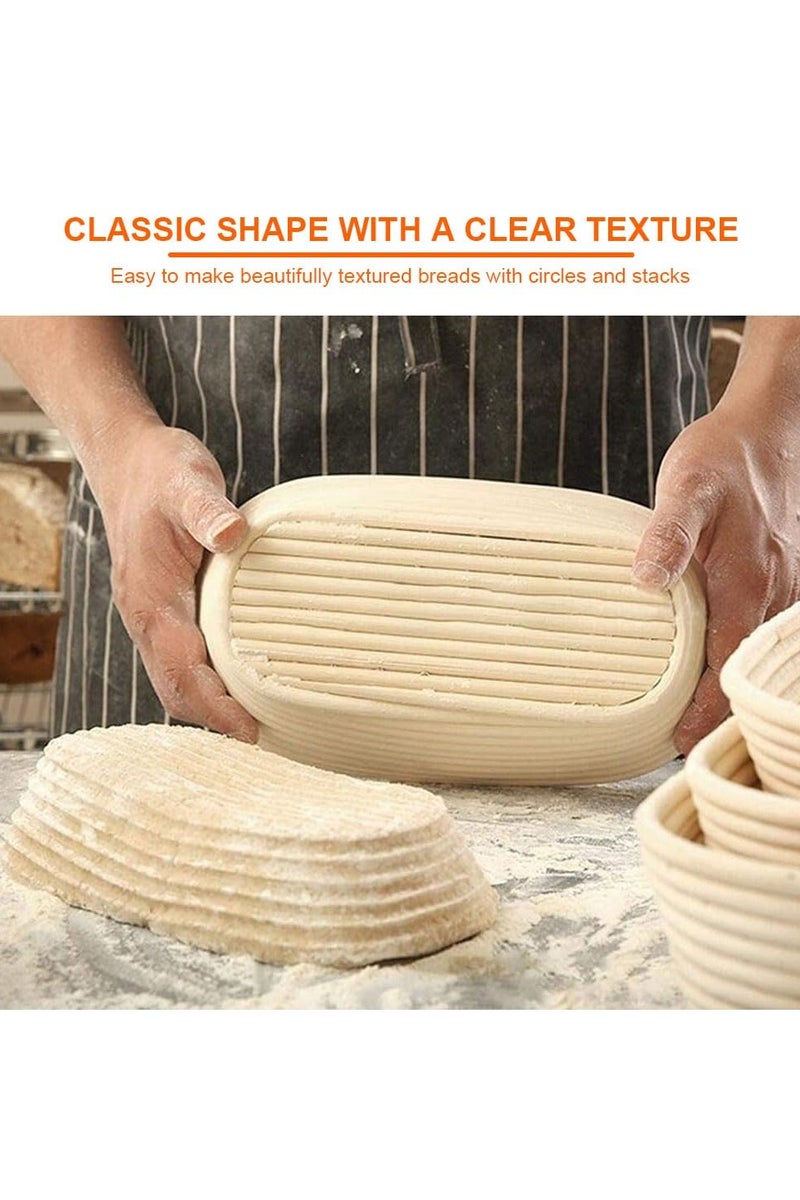 Yalla Pick 2 Pcs Bread Proofing Baskets, Oval Natural Rattan Sourdough With  Cloth Liner, Natural Rattan Sourdough Proving Basket for Artisan Bread Making,Home Bakers (Beige) - Image 4