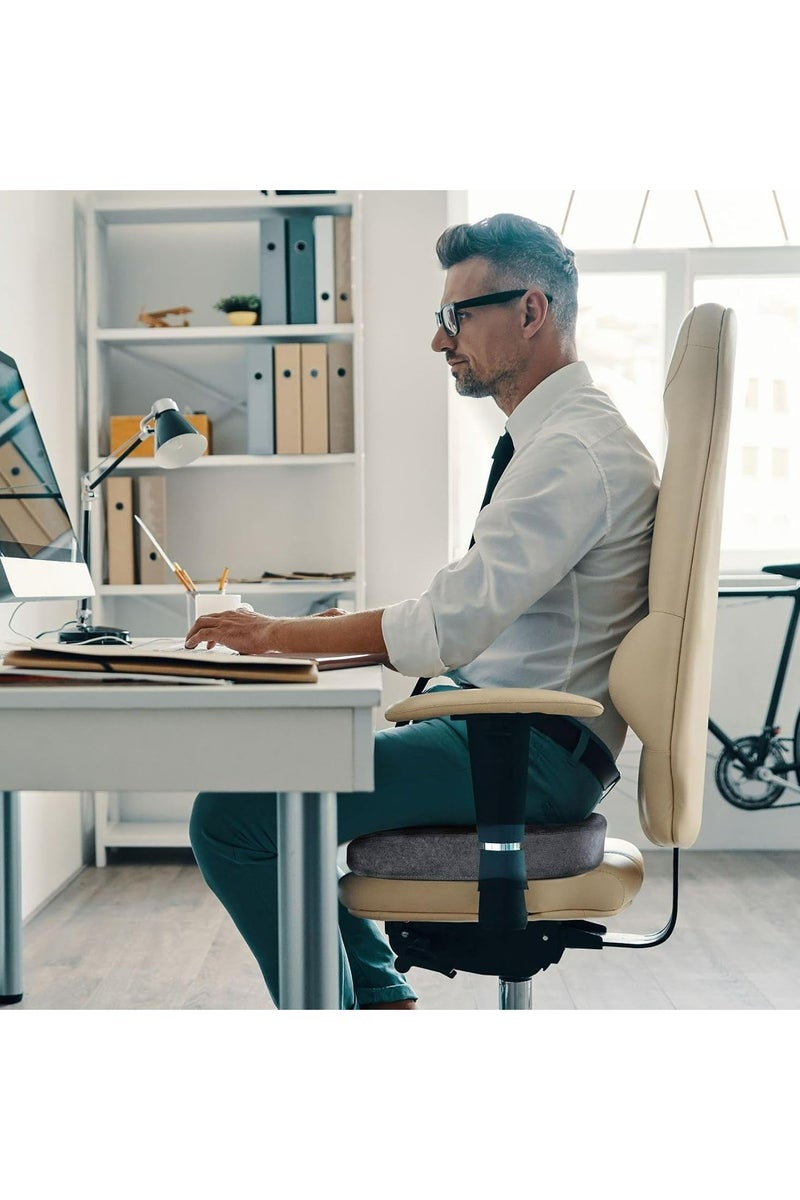 Oasisgalore Memory Foam Seat Cushion, Gel Infused Soft Velour Cover Non-Slip Bottom With Handle, Orthopedic Relief Tailbone Coccyx Sciatica Back Pain For Office Chair WFH Car Seat Wheelchair Airplane (Grey) - Image 5