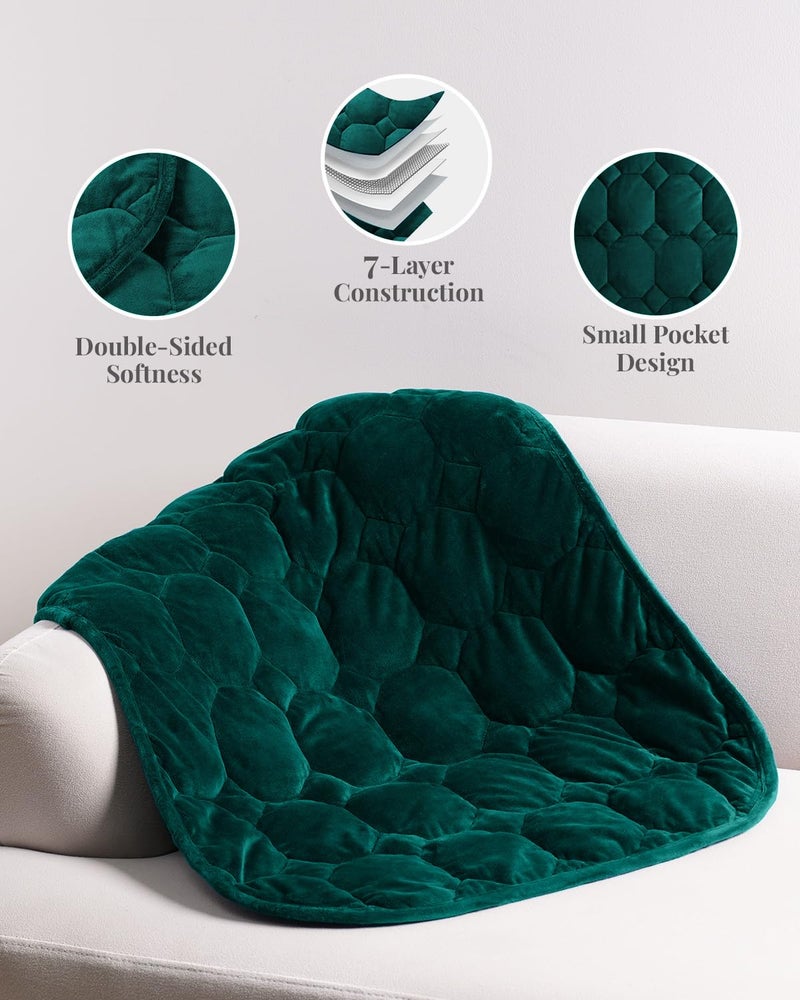 Kivik Weighted Lap Blanket for Adults Crystal Velvet Weighted Lap Pad Small Weighted Blanket 7 lbs Cozy Mini Heavy Travel Blankets Portable & Breathable 24""x29"" (Green  24""x29""-7 lbs) - Image 3