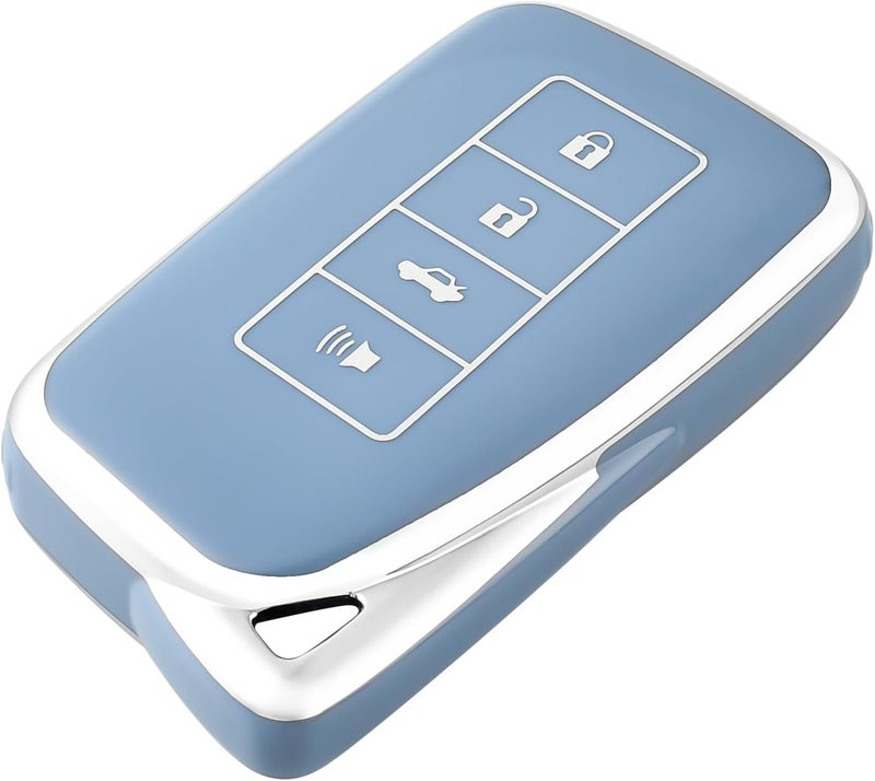 OFFCURVE Home & light industrial compatible for Lexus Key Fob Cover Key Case Shell Compatible with Lexus RX ES GS is LS RS NX GX LX RC LC Smart Key Car Accessories TPU Full Protector for Car Key Remote Key Holder, Blue All territory compatible build - Image 1