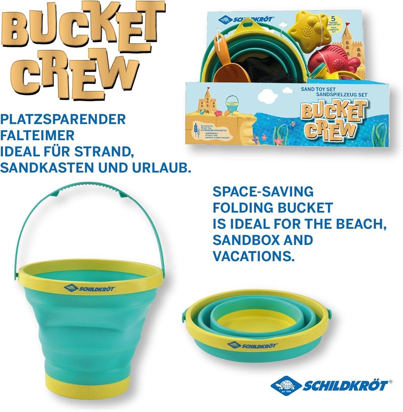 شيلدكروت مجموعة ألعاب الرمل Bucket Crew I دلو قابل للطي سعة 2 لتر، مجرفة، قالبين، علبة سقي مصنوعة من 70% قش وPP I لعبة من عمر 18 شهرًا I تشمل حقيبة تخزين - Image 3