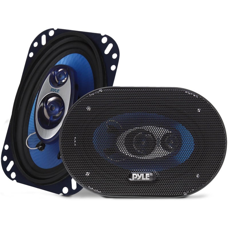 Pyle 4-Inch 6-Inch 240-Watt 3 Way Speakers for Multi - Blue - PL463BL, Wired - Image 1