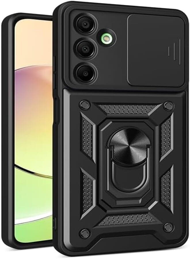 UNBLACK UNBLACK Case Cover Shock resistant Sliding CamShield TPU + PC Compatible with Samsung Galaxy A16 (Black)