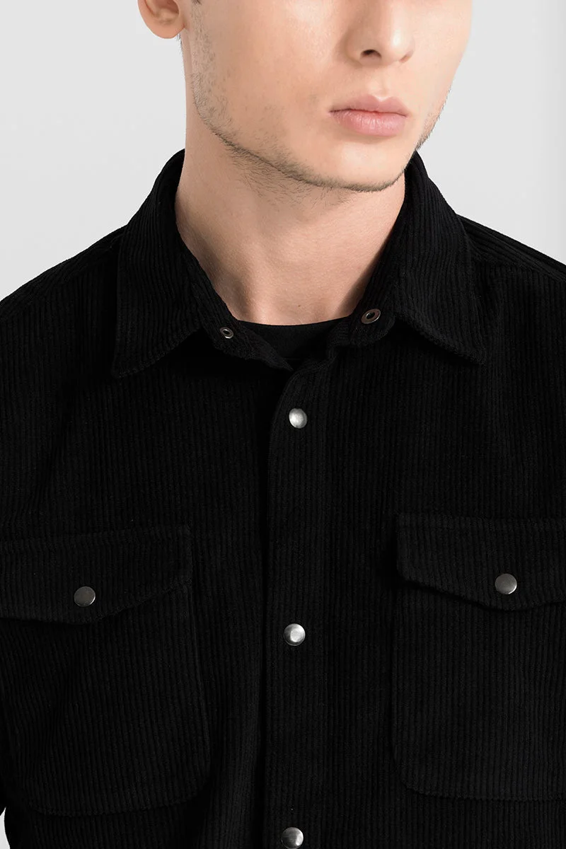 SNITCH Jezzi Black Corduroy Overshirt
