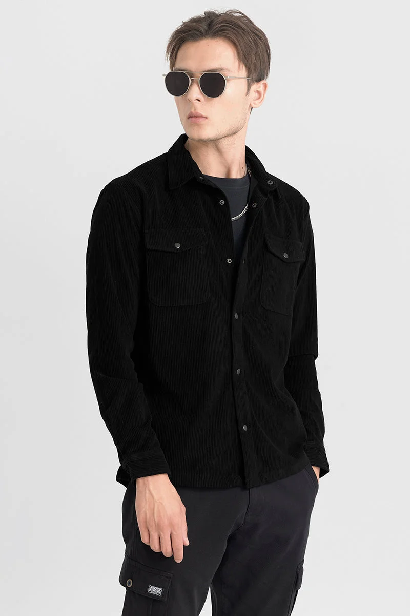 SNITCH Jezzi Black Corduroy Overshirt