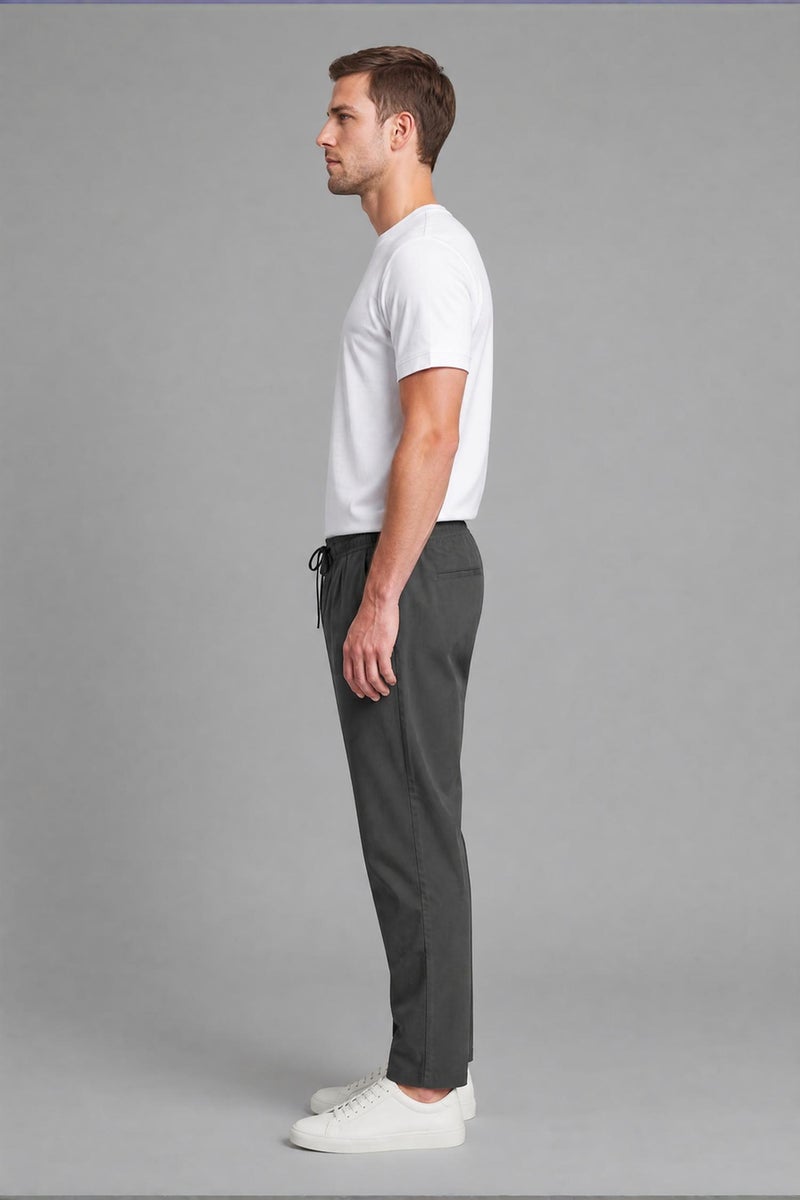 DeFacto Grey Man Relax Fit Elastic Waist Trousers Casual - Image 2