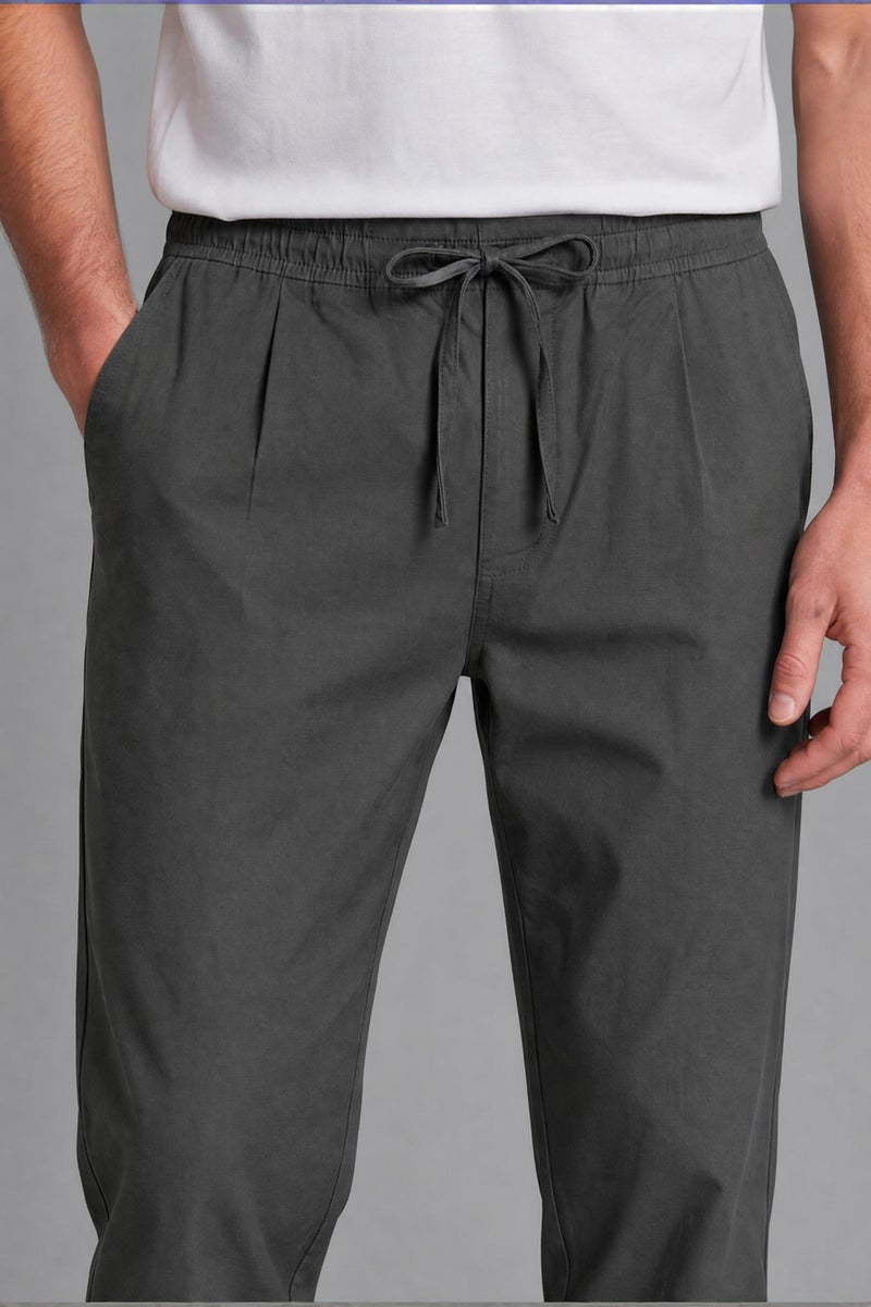 DeFacto Grey Man Relax Fit Elastic Waist Trousers Casual - Image 5