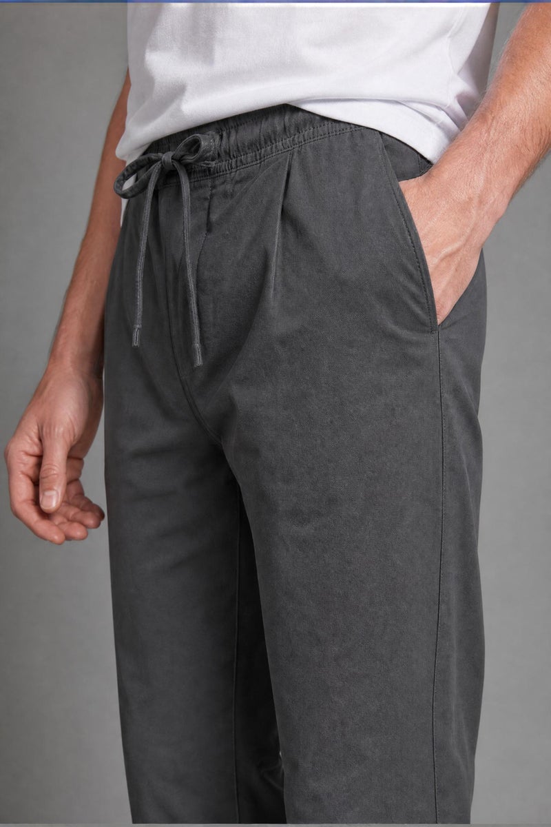 DeFacto Grey Man Relax Fit Elastic Waist Trousers Casual - Image 4