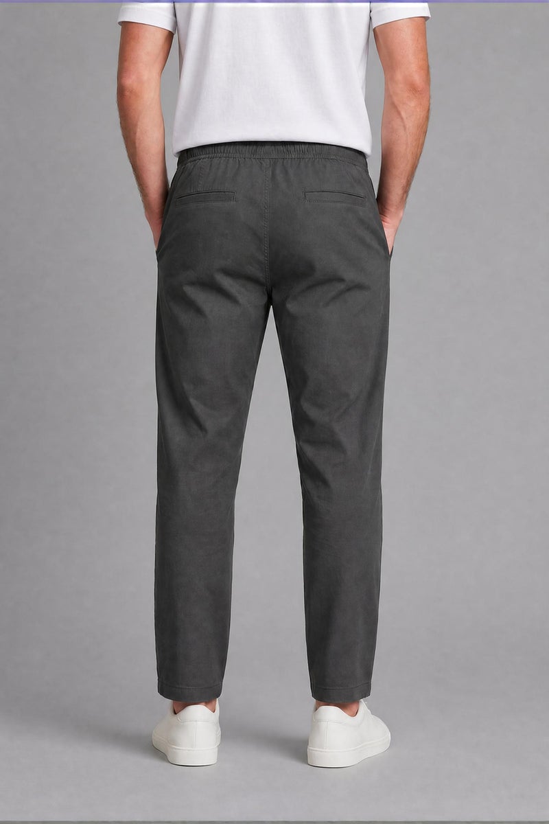 DeFacto Grey Man Relax Fit Elastic Waist Trousers Casual - Image 3