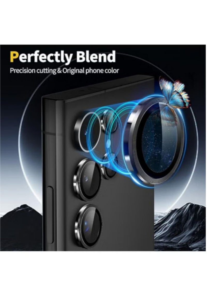 واقي عدسة الكاميرا لملحقات Samsung Galaxy S24 Ultra ، [مقاومة الصدمات 3x] حلقة معدنية فردية واقي شاشة كاميرا من الزجاج المقسى ، صديق للحالة ، 1 مجموعة (أسود تيتانيوم) - Image 4