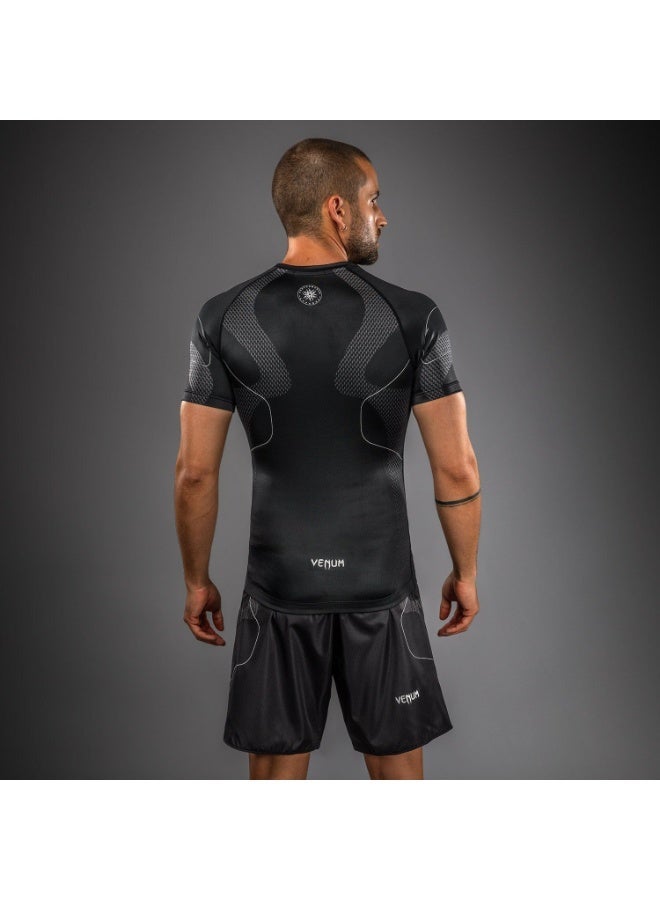 VENUM Black Silver Upgraded Tight Short Sleeve - Quick-Dry Breathable Sports T-Shirt for Fighting Training, Multi-Size Option,Boxing/Muay Thai Fitness Wear (Size S) - Image 5