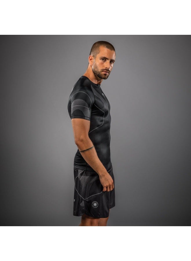 VENUM Black Silver Upgraded Tight Short Sleeve - Quick-Dry Breathable Sports T-Shirt for Fighting Training, Multi-Size Option,Boxing/Muay Thai Fitness Wear (Size S) - Image 4