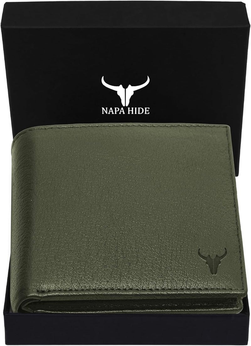 Napa Hide Wildhorn India Green Npa Leather Men's Wallet (NPH) - Image 1