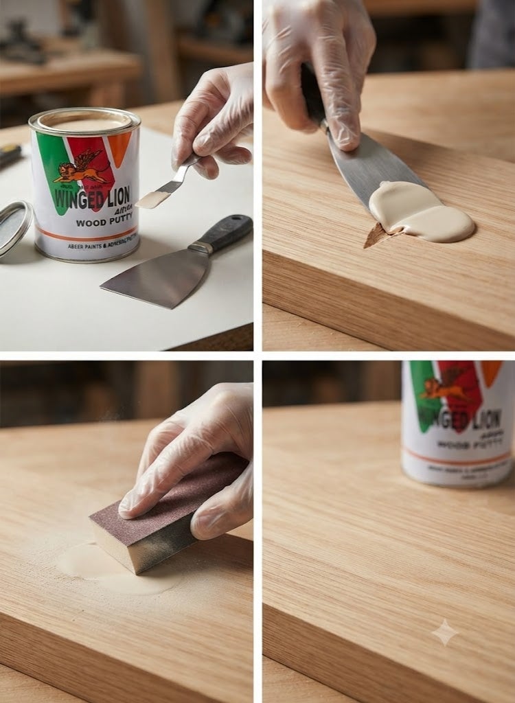Arwa Winged Lion Wood Putty for Door and Furniture 400ml - Image 2