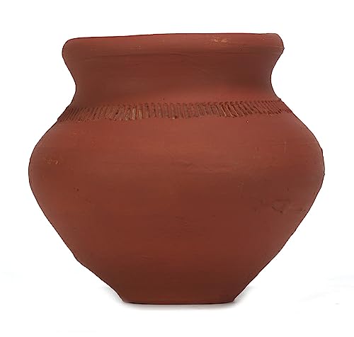 Ashirwad Mitti Kalash Soil Earthen Clay Terracotta Mud Mati for Puja Marriages Karvachoth Pot Grahpravesh Earthenware (4.5 inches) - Image 1
