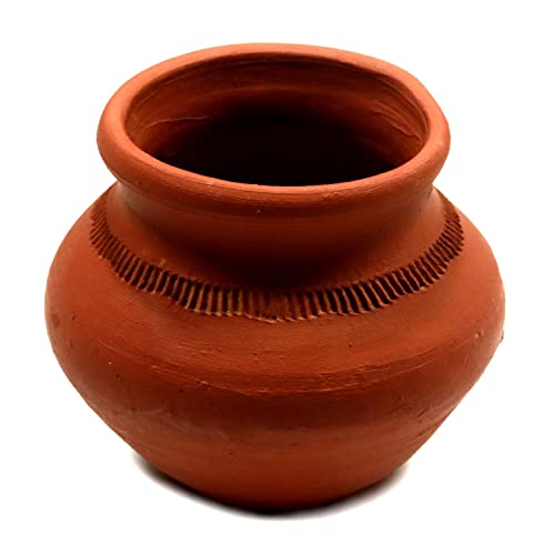 Ashirwad Mitti Kalash Soil Earthen Clay Terracotta Mud Mati for Puja Marriages Karvachoth Pot Grahpravesh Earthenware (4.5 inches) - Image 3