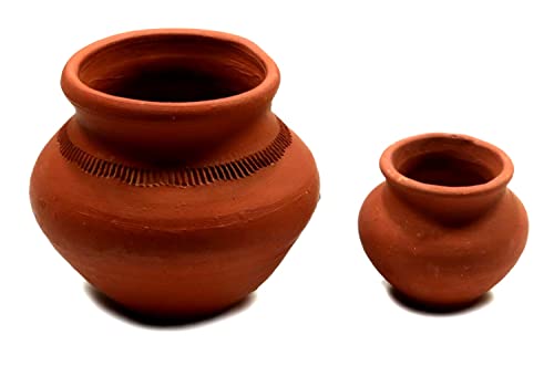 Ashirwad Mitti Kalash Soil Earthen Clay Terracotta Mud Mati for Puja Marriages Karvachoth Pot Grahpravesh Earthenware (4.5 inches) - Image 5
