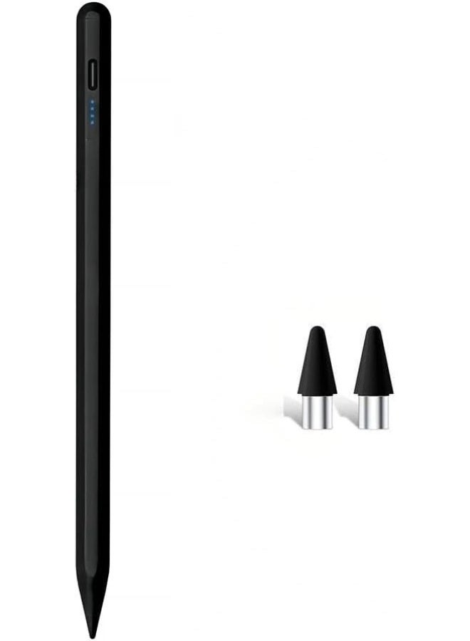 Active Stylus Pen – Fast Charging Smart Pencil with Tilt Sensitivity & Palm Rejection – Universal for iPad, iPhone, Android, Samsung, Lenovo, Microsoft – Extra Tip Included (Black) - Image 1