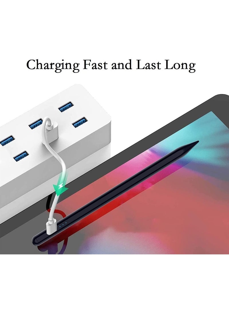 Active Stylus Pen – Fast Charging Smart Pencil with Tilt Sensitivity & Palm Rejection – Universal for iPad, iPhone, Android, Samsung, Lenovo, Microsoft – Extra Tip Included (Black) - Image 5