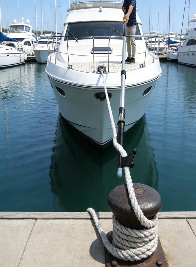 Hammrit 12FT Telescopic Extension Pole Boat Hook | Lightweight and Sturdy, Floats, Anodized Aluminum Pole | Threaded Port for Marine Accessories | Mooring, Pushing/Pulling, Navigation Marine Pole - Image 5