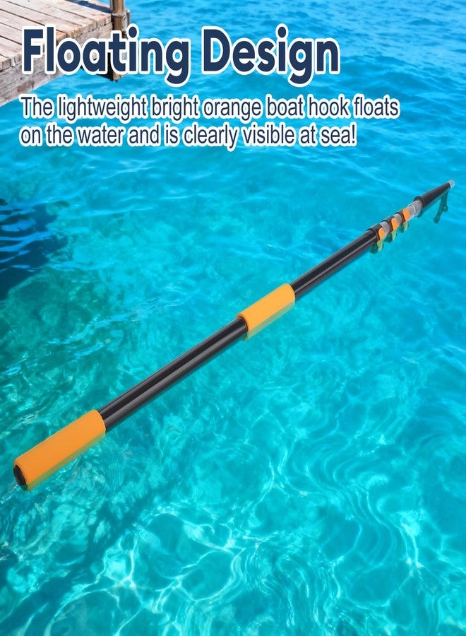 Hammrit 12FT Telescopic Extension Pole Boat Hook | Lightweight and Sturdy, Floats, Anodized Aluminum Pole | Threaded Port for Marine Accessories | Mooring, Pushing/Pulling, Navigation Marine Pole - Image 3
