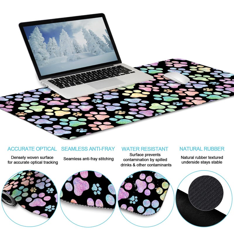LIMKRIAN Dog Paw Mouse Pad Set XXL Large Desk Mat Pad, Cute Ergonomic Mouse Pad with Wrist Support Wrist Rest for Computer Keyboard, Cup Coaster Cute Cat Paw Office Supplies Desk Decor Accessories - Image 4