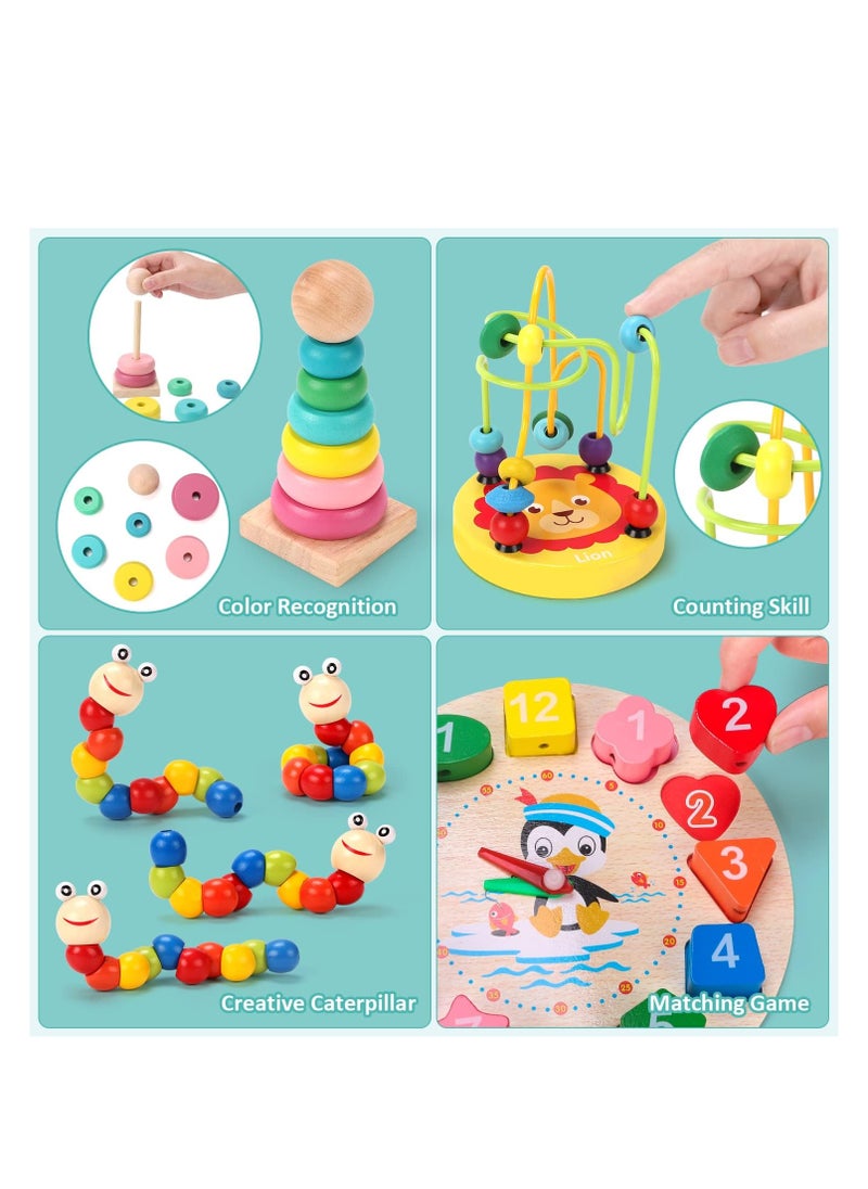 null - 6PCS Kids Wooden Montessori Toys Preschool Educational Learning Toy - Image 1
