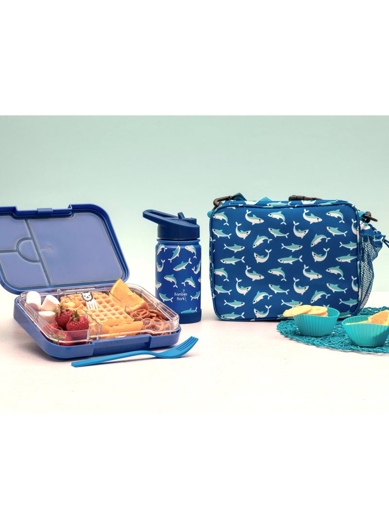 Bamboo Bark Shark Print Tritan Lunch box bento box with 4-6 compartments - Image 4