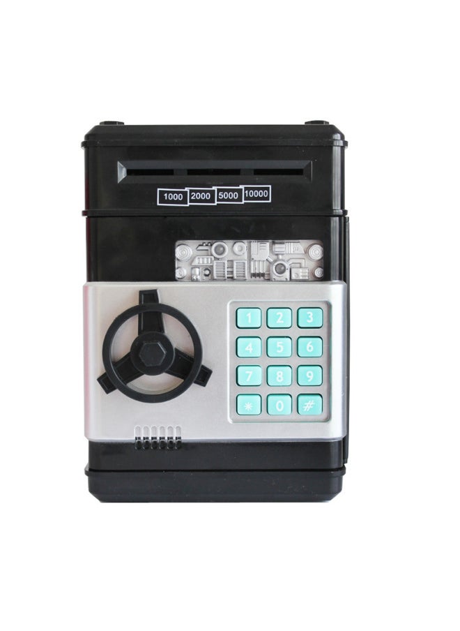 Generic Password Piggy Bank ATM Deposit Machine Children's Deposit Large Safe Automatic Eating Money Sucking Roll Money Piggy Bank-Dimensions:No. 6 Black Silver  - Image 4