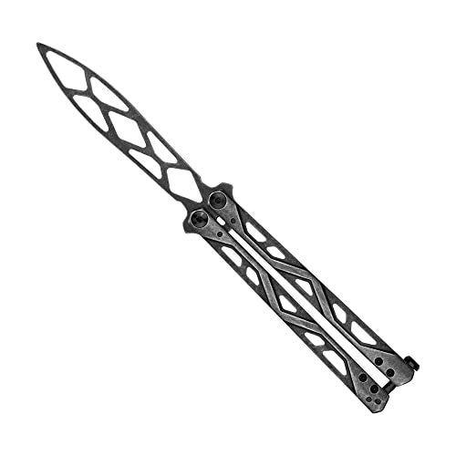 Kershaw Balanza Flipping Butterfly Trainer Knife, BlackWash Design, 4.3 Inch Rounded Stainless Steel Drop Point Blade, EDC Knife with Manual Opening, Butterfly Pocket Knife for Men and Women - Image 3