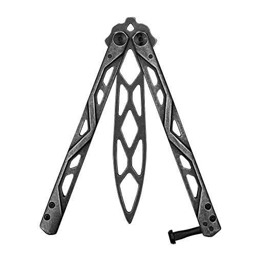 Kershaw Balanza Flipping Butterfly Trainer Knife, BlackWash Design, 4.3 Inch Rounded Stainless Steel Drop Point Blade, EDC Knife with Manual Opening, Butterfly Pocket Knife for Men and Women - Image 1