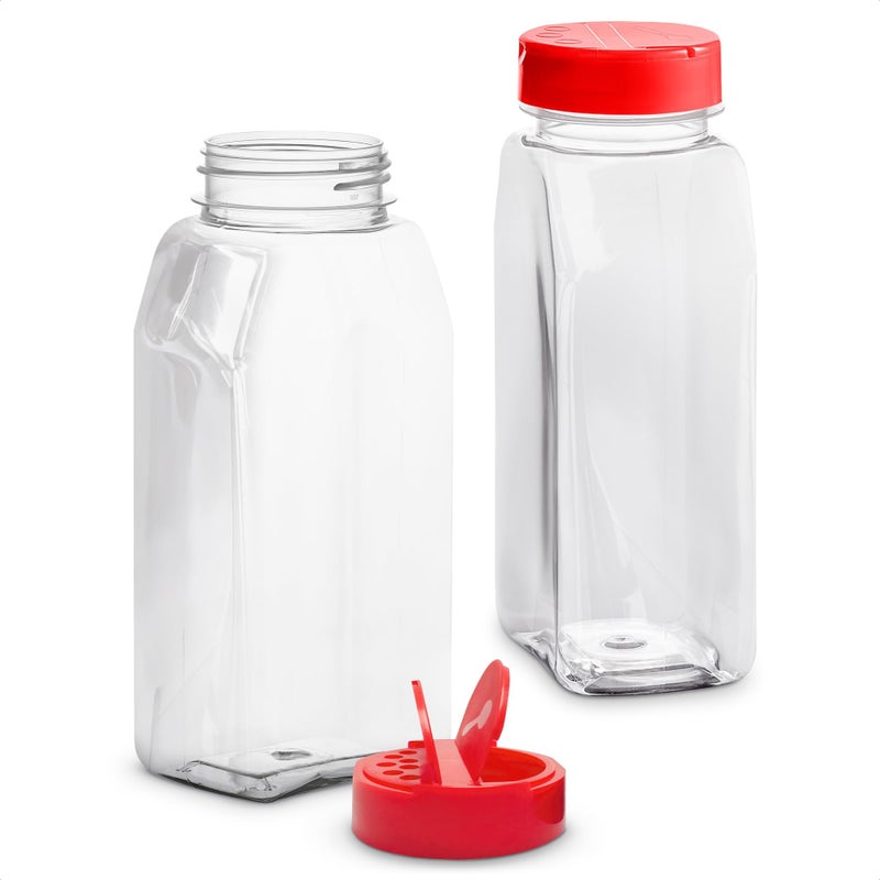 Reluen 2 Pcs Large Seasoning Shaker – 32oz Large Seasoning Containers with Dual Shake Lids for Spices and Herbs, Transparent Design with Wide Mouth for Easy Filling, Durable Odor-Resistant Plastic material - Image 1