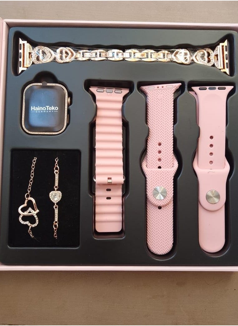Haino Teko - Smart Watch for Women Chic and Modern with Lobes and Metal Case -G10 MINI with 4 Assorted Bracelets - Image 1