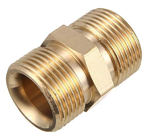Aimex M22 Male Brass Connector for Extension of Washer Hose Pipe, Car Washer Pipe Connector (2) - Image 2