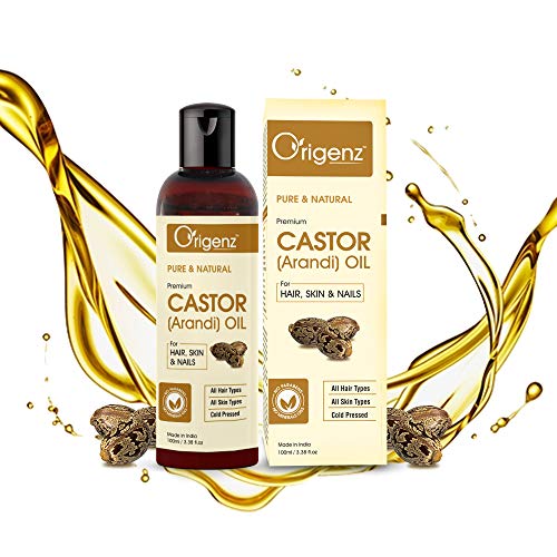 Origenz Natural Castor Oil 100 ml for Hair Care, Moisturized Skin, Face, Eyebrow, Nails, Eyelashes, Belly Button | Cold Pressed Arandi Ka Tel | In Bottle 3.38 oz - Image 1
