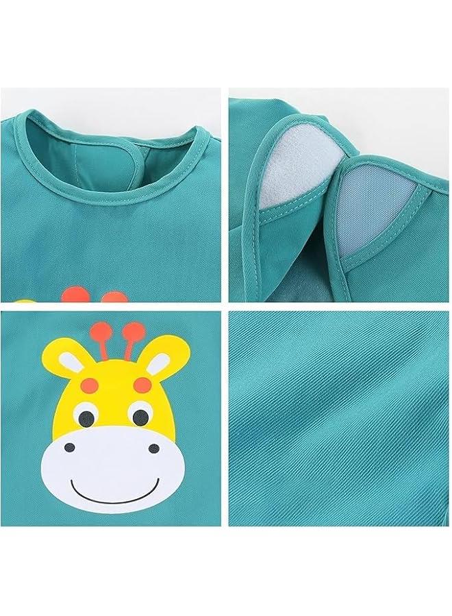 HOOKOR 3 Pack Sleeveless Sleeve Baby Bibs,Mess-Proof Bib for Baby Boy or Girl,Waterproof Baby Bib with Crumb Catcher Pocket,Machine Washable - PFAS and BPA Free - Image 3