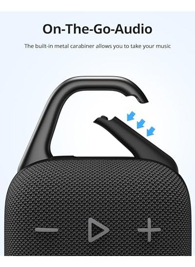 ترونسمارت سماعة بلوتوث Mirtune H1 – أسود | صوت عالي مع جهير قوي، تشغيل حتى 18 ساعة، مقاومة للماء بمعيار IPX7، بلوتوث 5.3، إعدادات EQ مخصصة، مزوّدة بخطاف مدمج (كاربينر) - Image 2