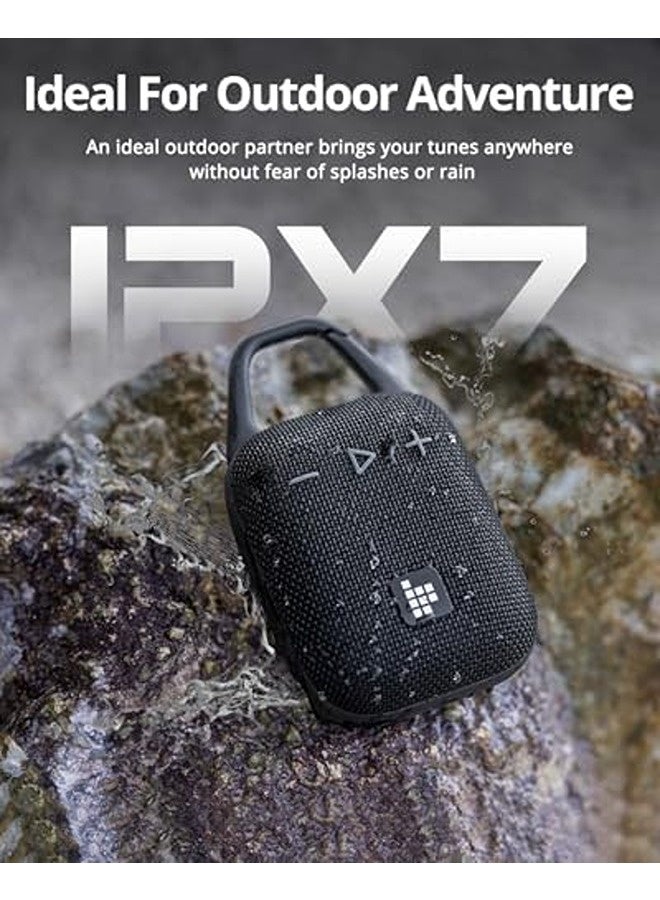 ترونسمارت سماعة بلوتوث Mirtune H1 – أسود | صوت عالي مع جهير قوي، تشغيل حتى 18 ساعة، مقاومة للماء بمعيار IPX7، بلوتوث 5.3، إعدادات EQ مخصصة، مزوّدة بخطاف مدمج (كاربينر) - Image 5