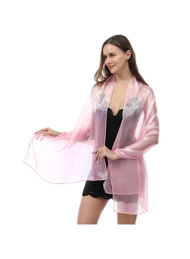 Ladiery Silky Shawls and Wraps for Evening Dresses: Women Sheer Soft Bridesmaid Wedding Formal Party Organza Shawl - Image 3