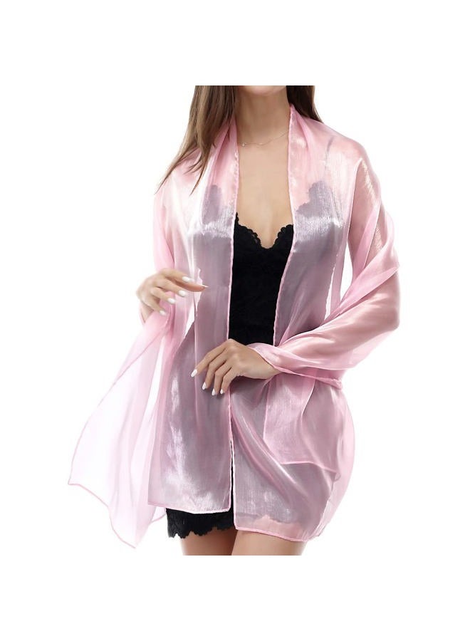 Ladiery Silky Shawls and Wraps for Evening Dresses: Women Sheer Soft Bridesmaid Wedding Formal Party Organza Shawl - Image 1