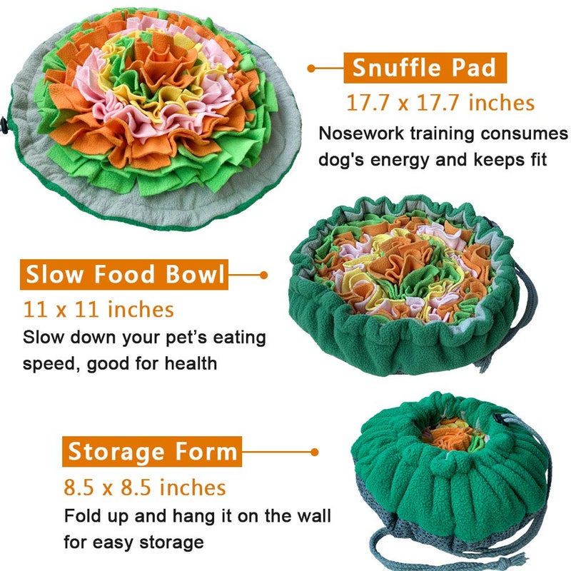 SCHITEC Snuffle Mat for Dogs, Interactive Foraging Puzzle Blanket, Nosework Feeding Bowl Sniffing Pad for Cats Puppies Small Medium Pets - Image 5