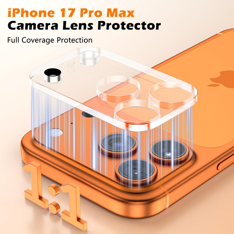 imluckies 3 Pack for iPhone 17 Max 6.9" Camera Lens Protector, HD Clear Tempered Glass Camera Accessories, 9H Hardness Anti-Scratch Screen Cover, Case Friendly[Not Affect Night Shots] - Image 2