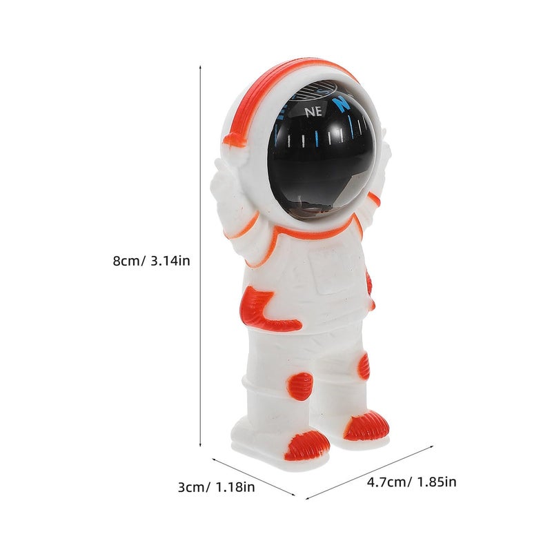 Mini Astronaut Car Dashboard Compass Orange Portable Navigation Decor - Image 2