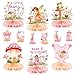 ANGOLIO 12Pcs Watercolor Mushroom Fairy Honeycomb Centerpieces Party Decorate Pink Baby Fairy Paper Topper Honeycomb 3D Table Decoration for Kids Party Baby Shower Birthday Supplies - Image 2