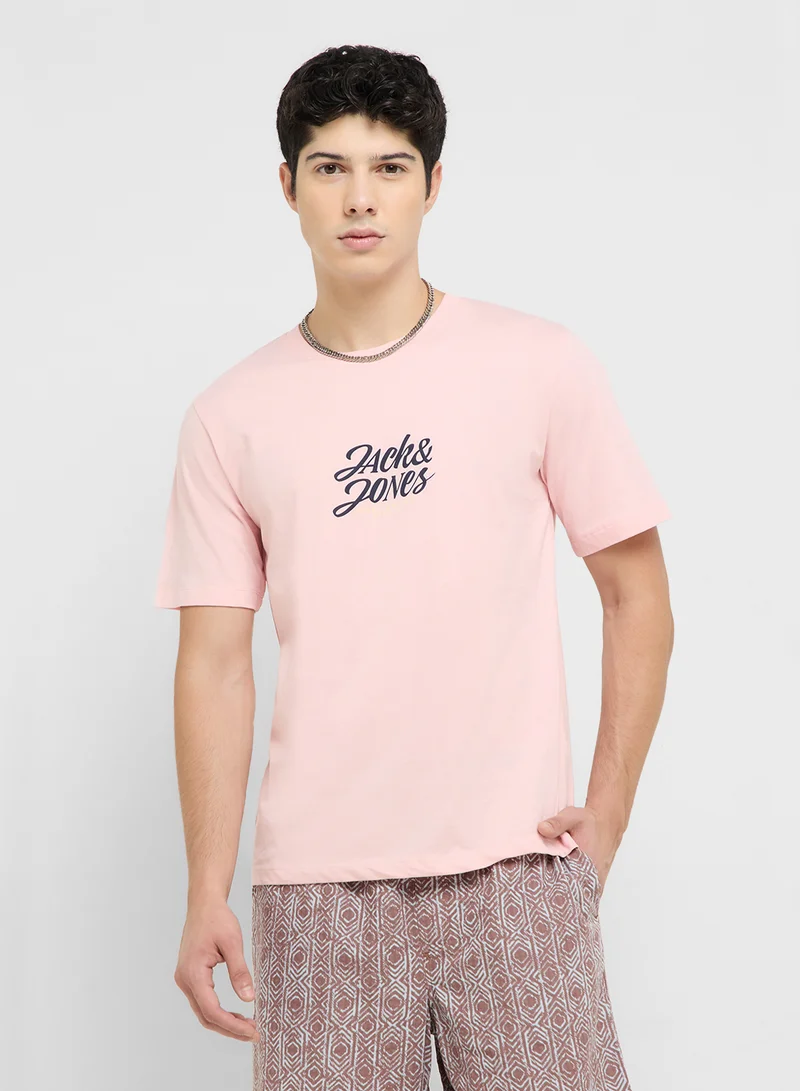 JACK & JONES Jortavira Crew Neck Printed T-Shirt