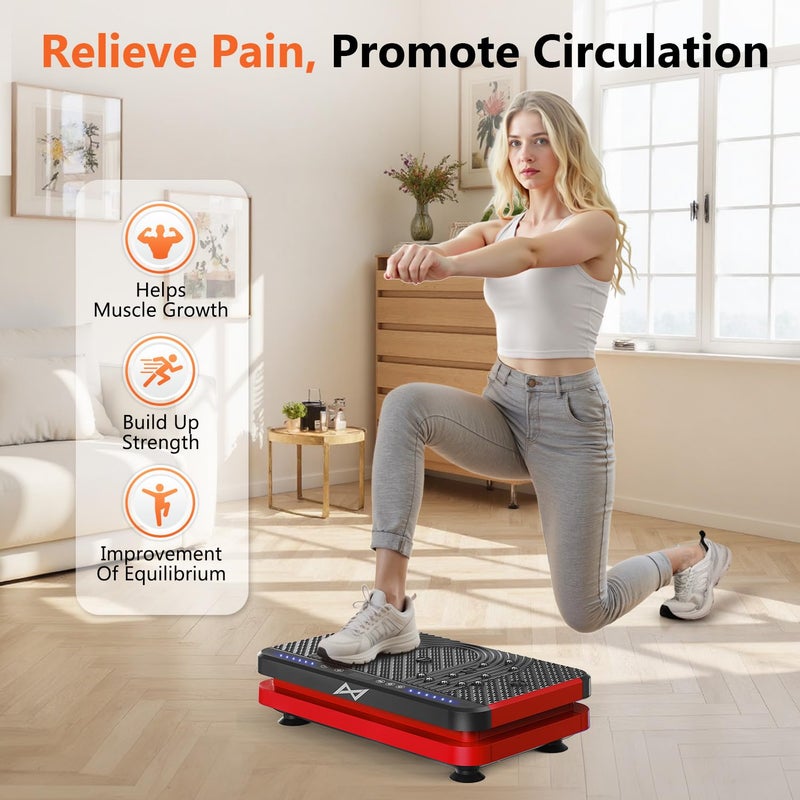 AXV Vibration Plate Fitness Platform Exercise Machine Vibrating Shaking Full Body Shaker Workout Vibrate Stand Shake Board Sport Gym for Weight Loss Fat Burner for Women Men - Image 3