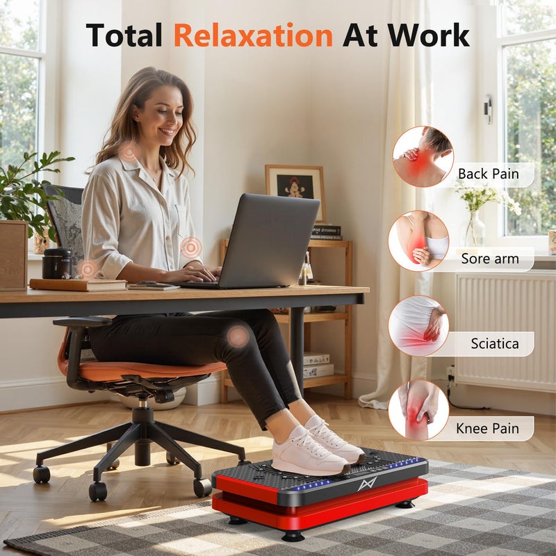 AXV Vibration Plate Fitness Platform Exercise Machine Vibrating Shaking Full Body Shaker Workout Vibrate Stand Shake Board Sport Gym for Weight Loss Fat Burner for Women Men - Image 4