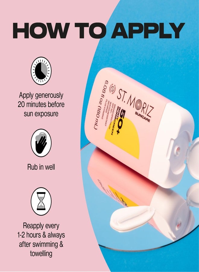 St. Moriz St Moriz Suncare SPF - Sunscreen - Broad Spectrum Protection Water Resistant Sunscreen Moisturizing Lotion + Vitamin E - Oxybenzone & Octinoxate Free - Vegan - Body, 50, Sun Protection Factor (SPF) - Image 5