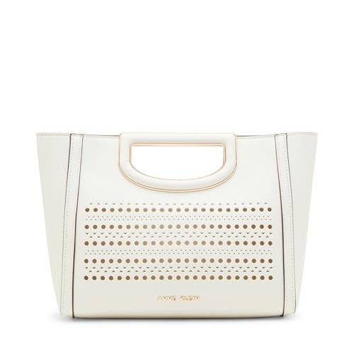Anne Klein perforated cut out handle satchel - Image 4